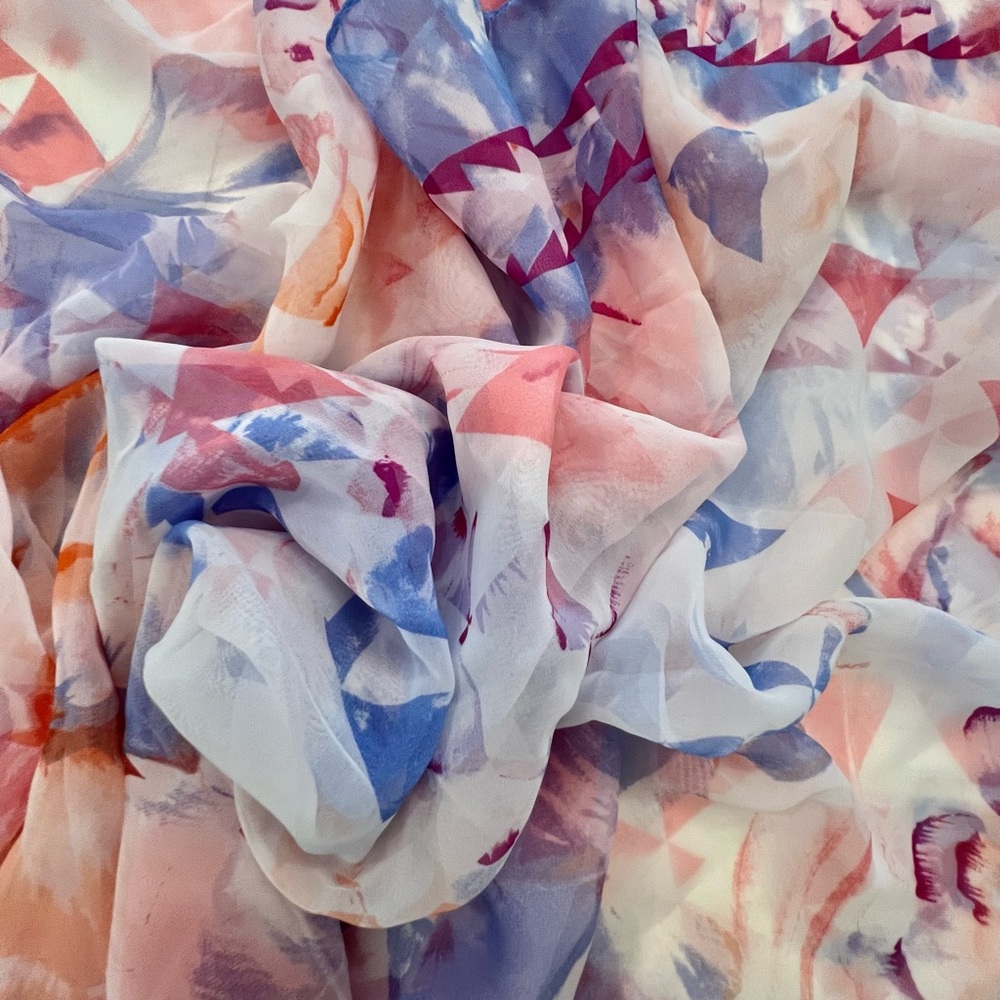 Collectionโ Eighteen Pastel Floral Scarf 41" x 54" Sheer NEW Shabby Chic Gift